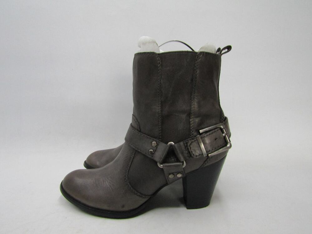 Arturo Chiang Womens Size 10 M Brown Leather Harness Buckle Ankle Boots Bootie